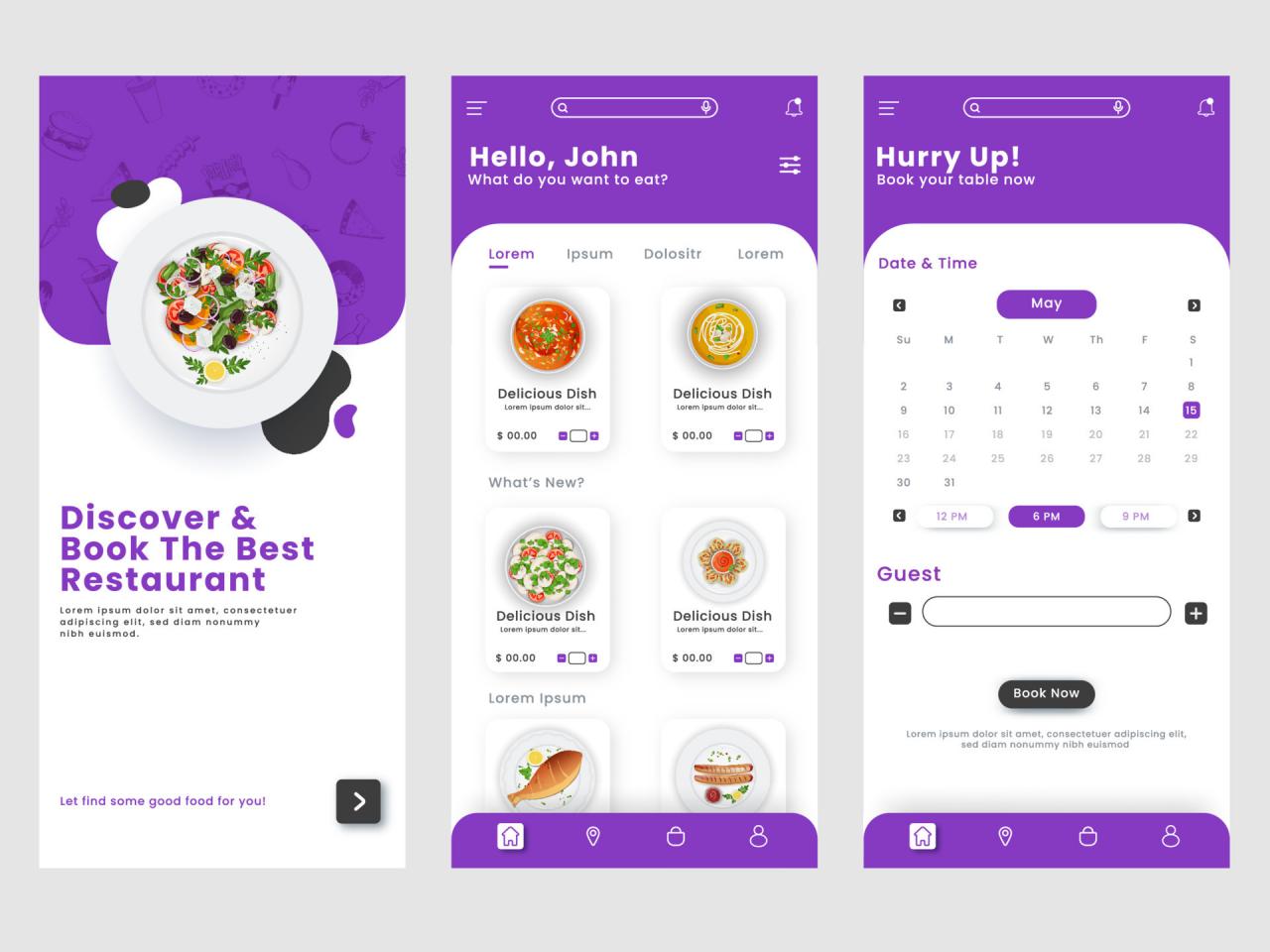 Premium Vector | Set of profile mobile screens with ui for different apps